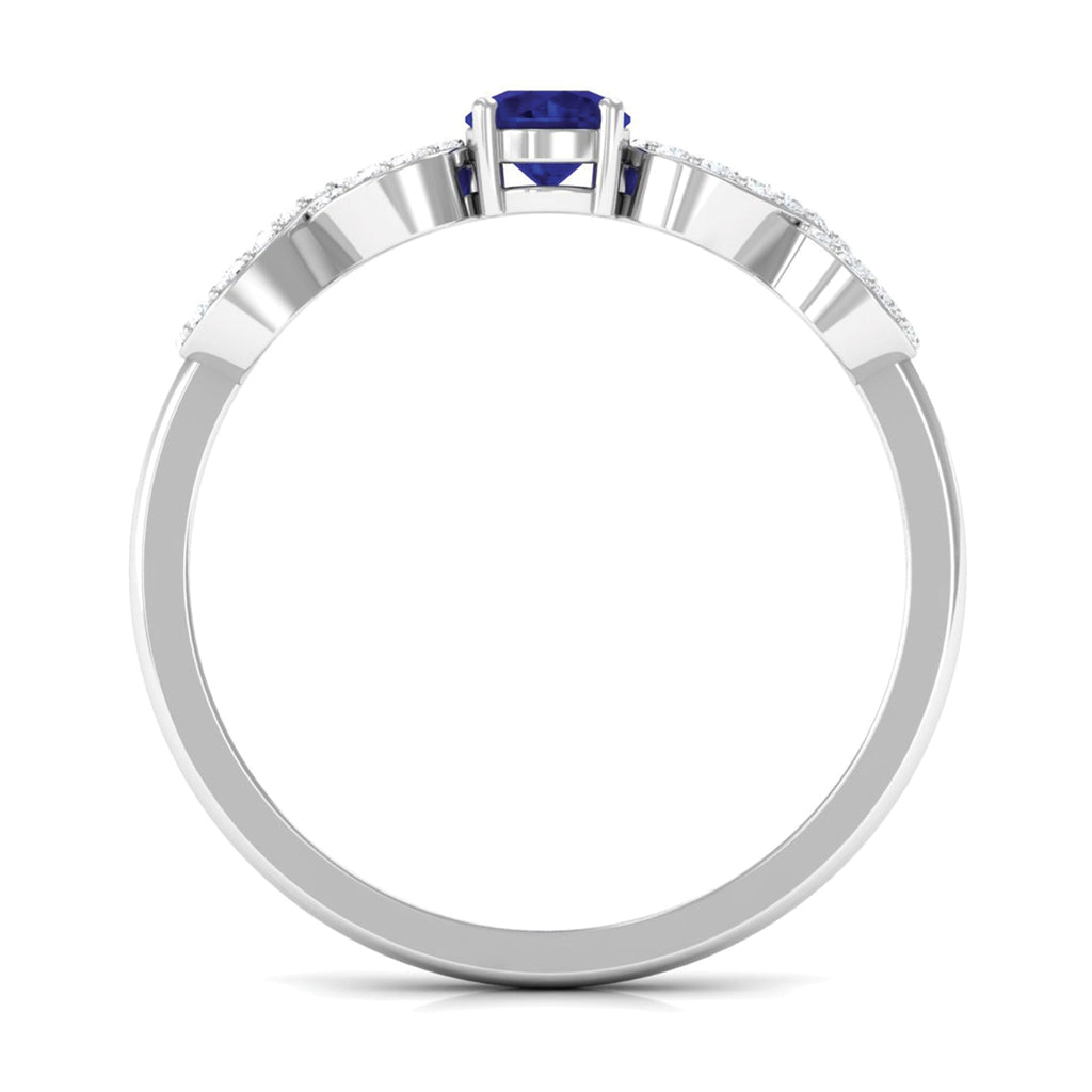 Minimalist Blue Sapphire and Diamond Infinity Promise Ring