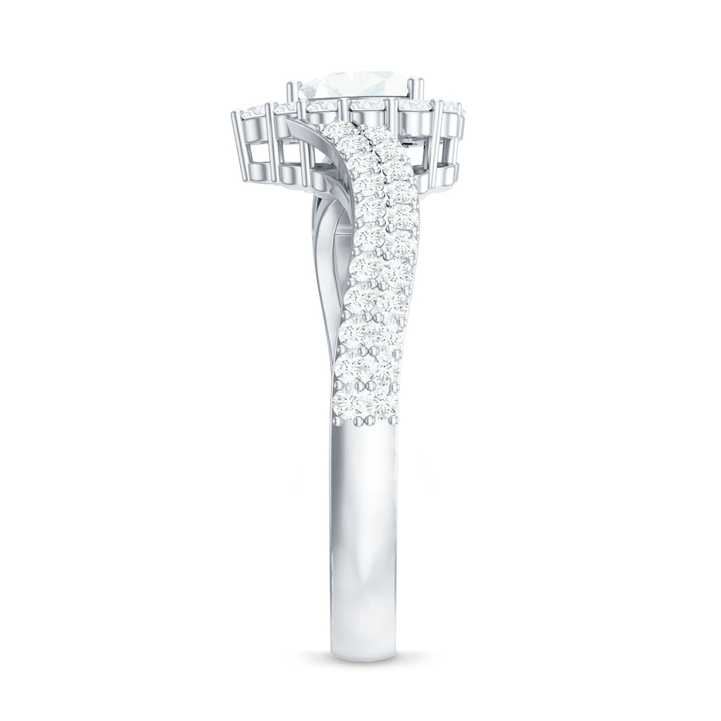 Moissanite Heart Shape Engagement Ring For Women