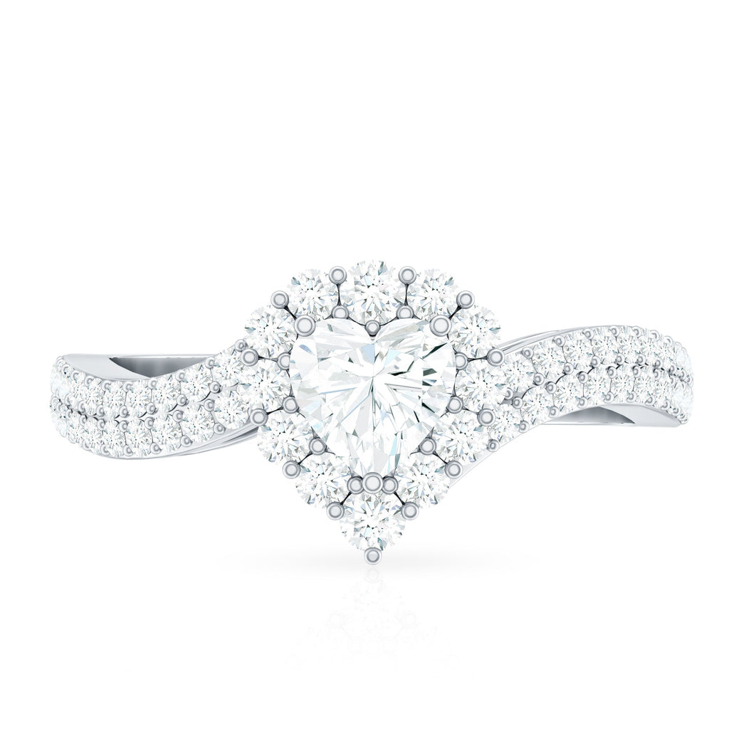 Moissanite Heart Shape Engagement Ring For Women