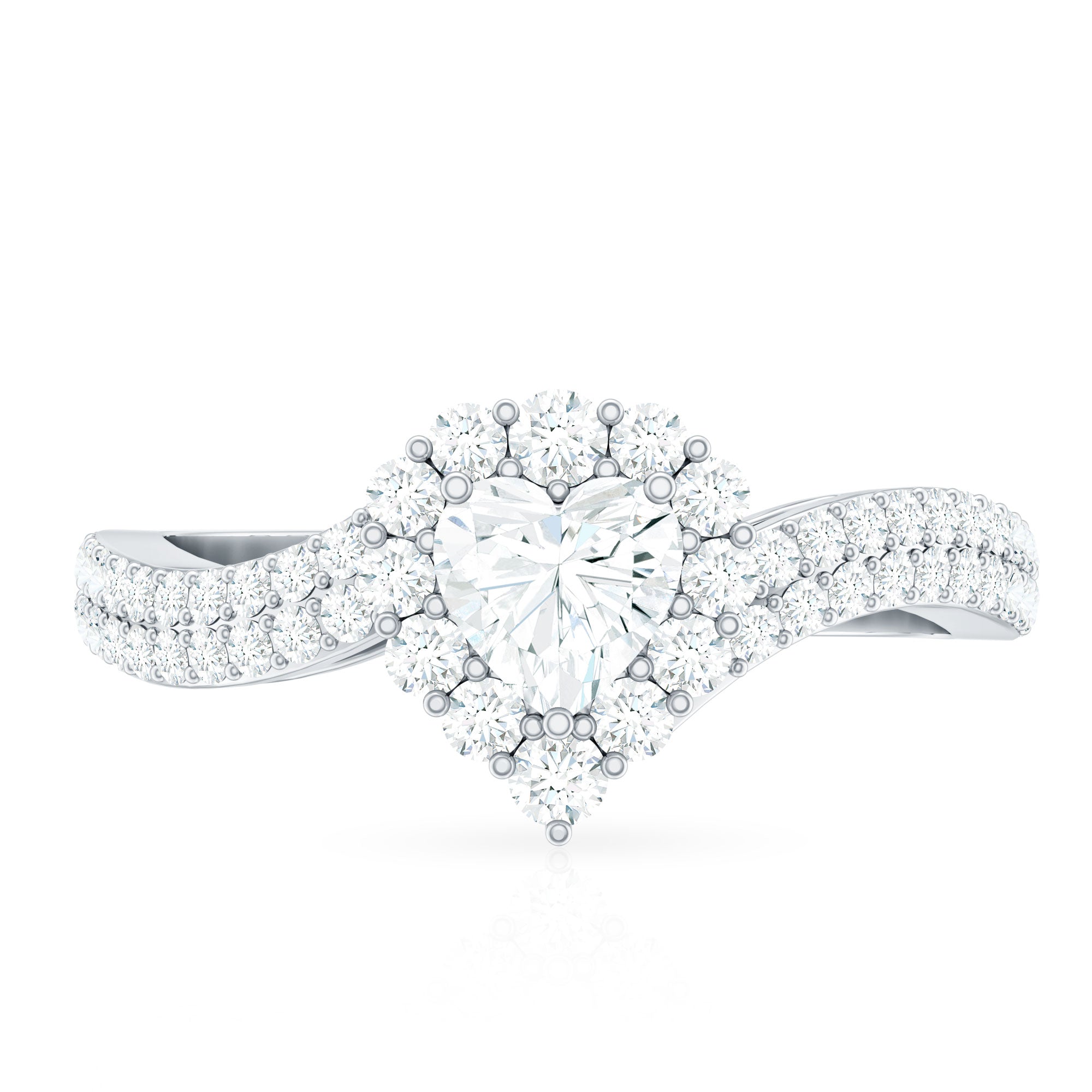 Moissanite Heart Shape Engagement Ring For Women