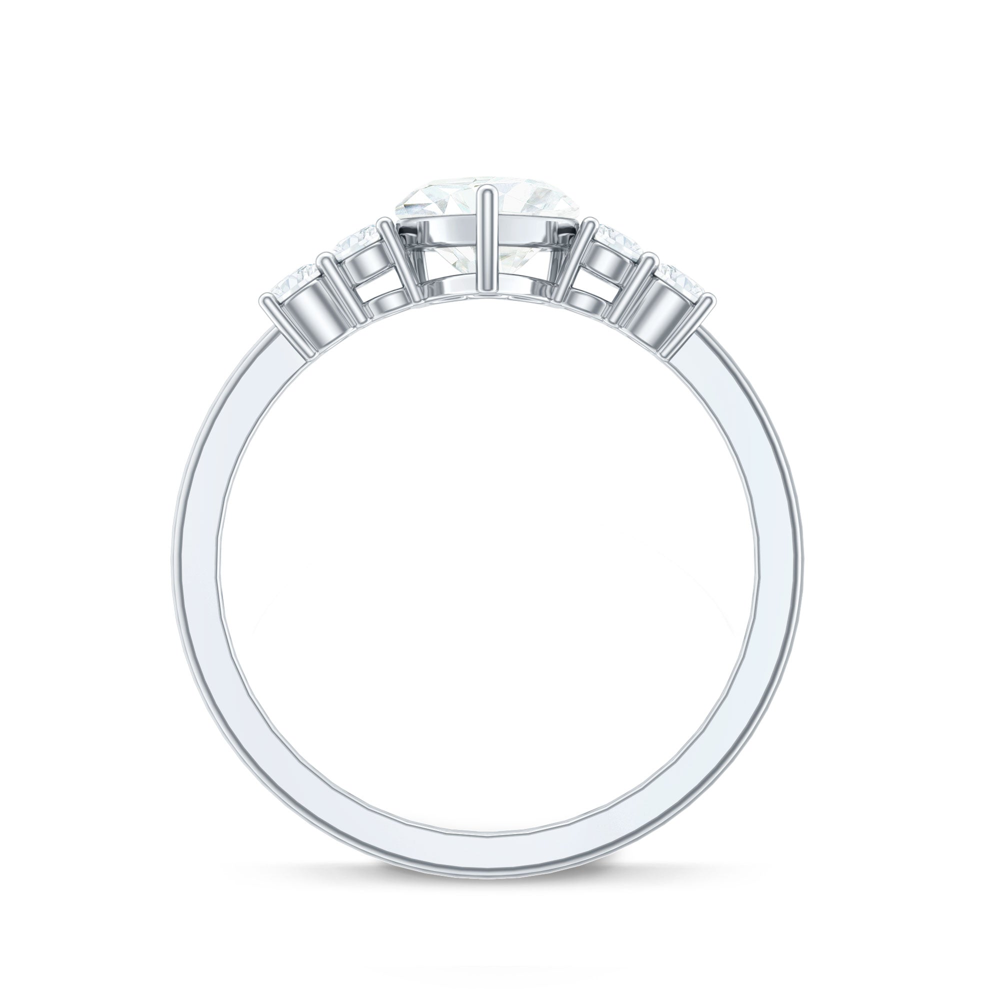 Certified Brilliant Cut Moissanite Heart Promise Ring for Her
