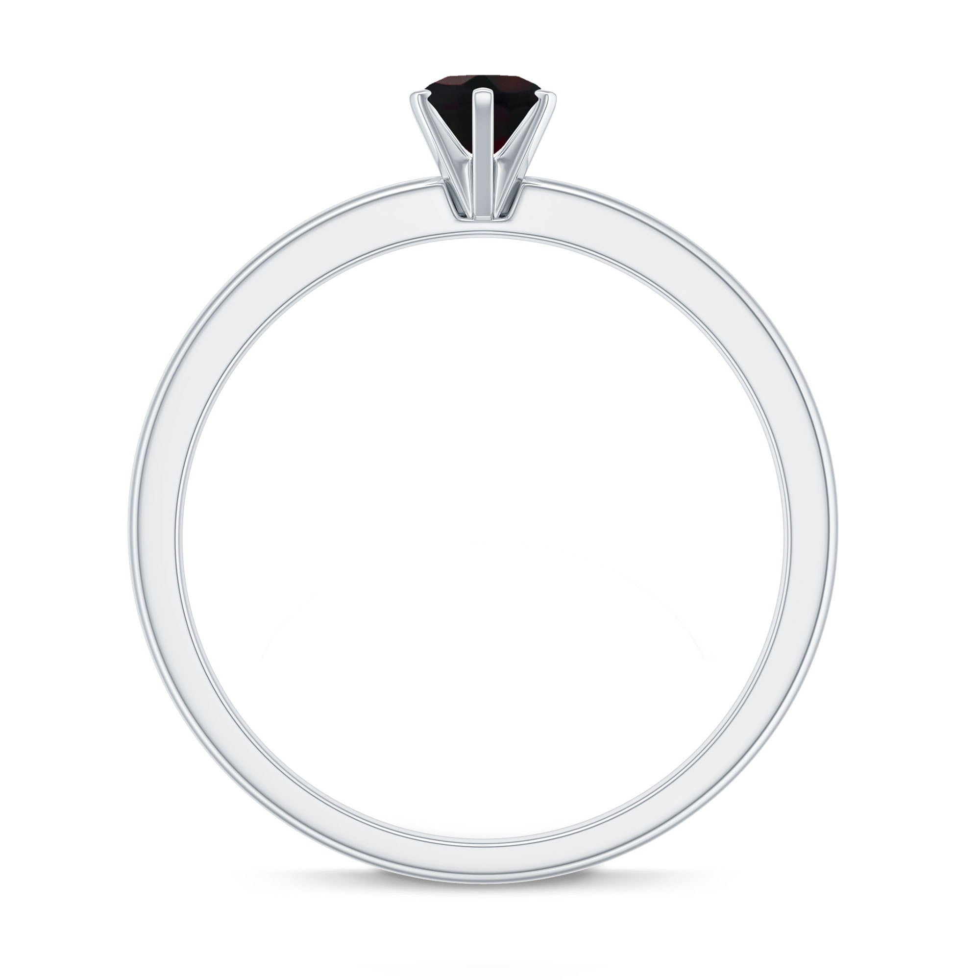 0.45 Carat Round Black Opal Solitaire Promise Ring