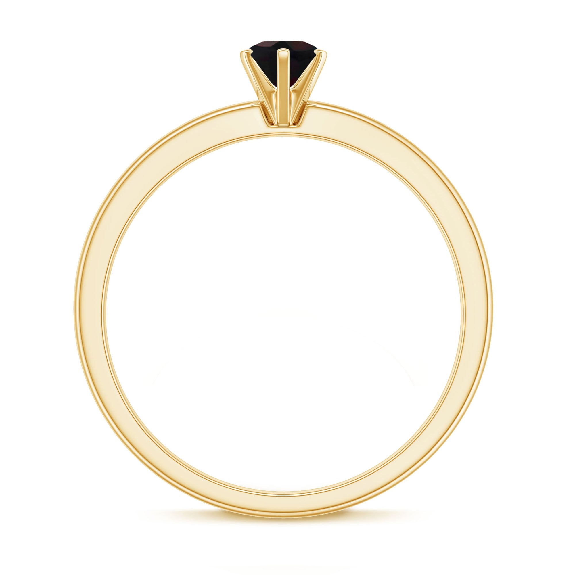 0.45 Carat Round Black Opal Solitaire Promise Ring