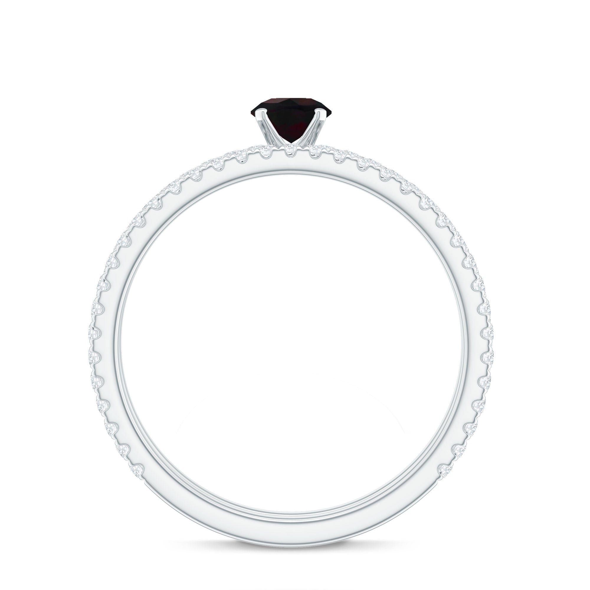 0.4 Carat Minimal Wedding Ring Set with Black Opal and Diamond