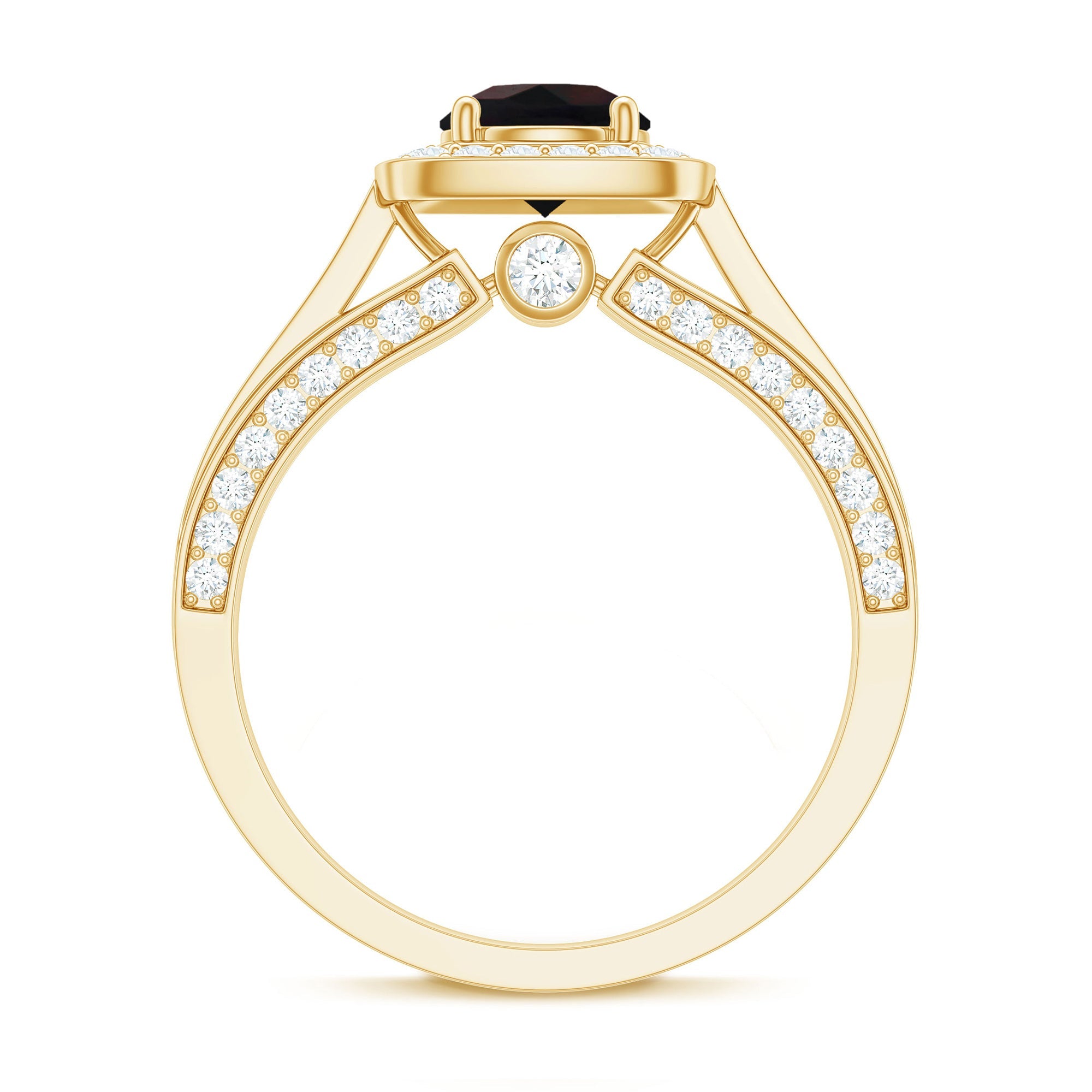Classic Black Opal Engagement Ring with Moissanite Accent
