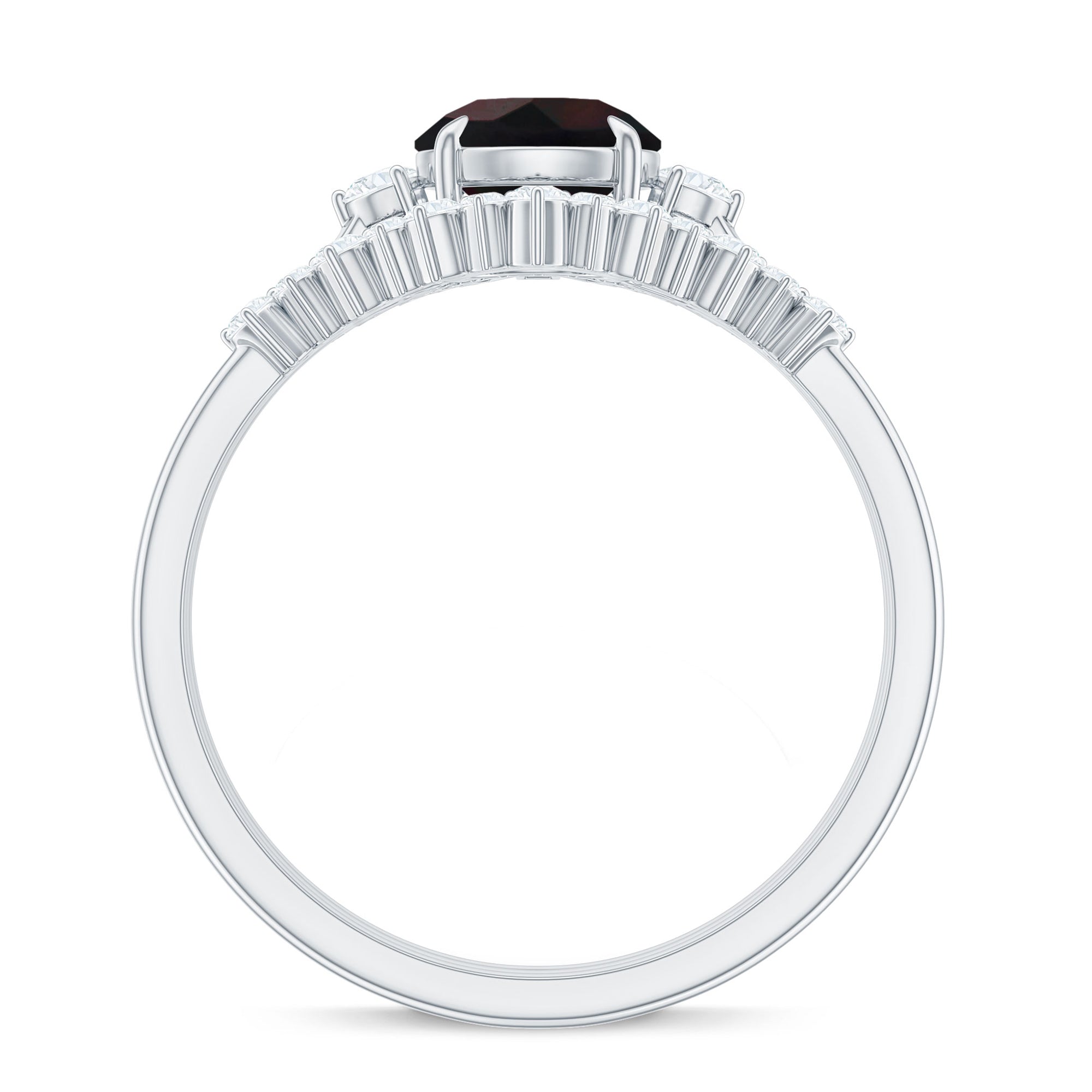 Black Opal Designer Trio Wedding Ring Set with Diamond
