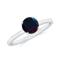 Genuine Black Opal Solitaire Ring for Women