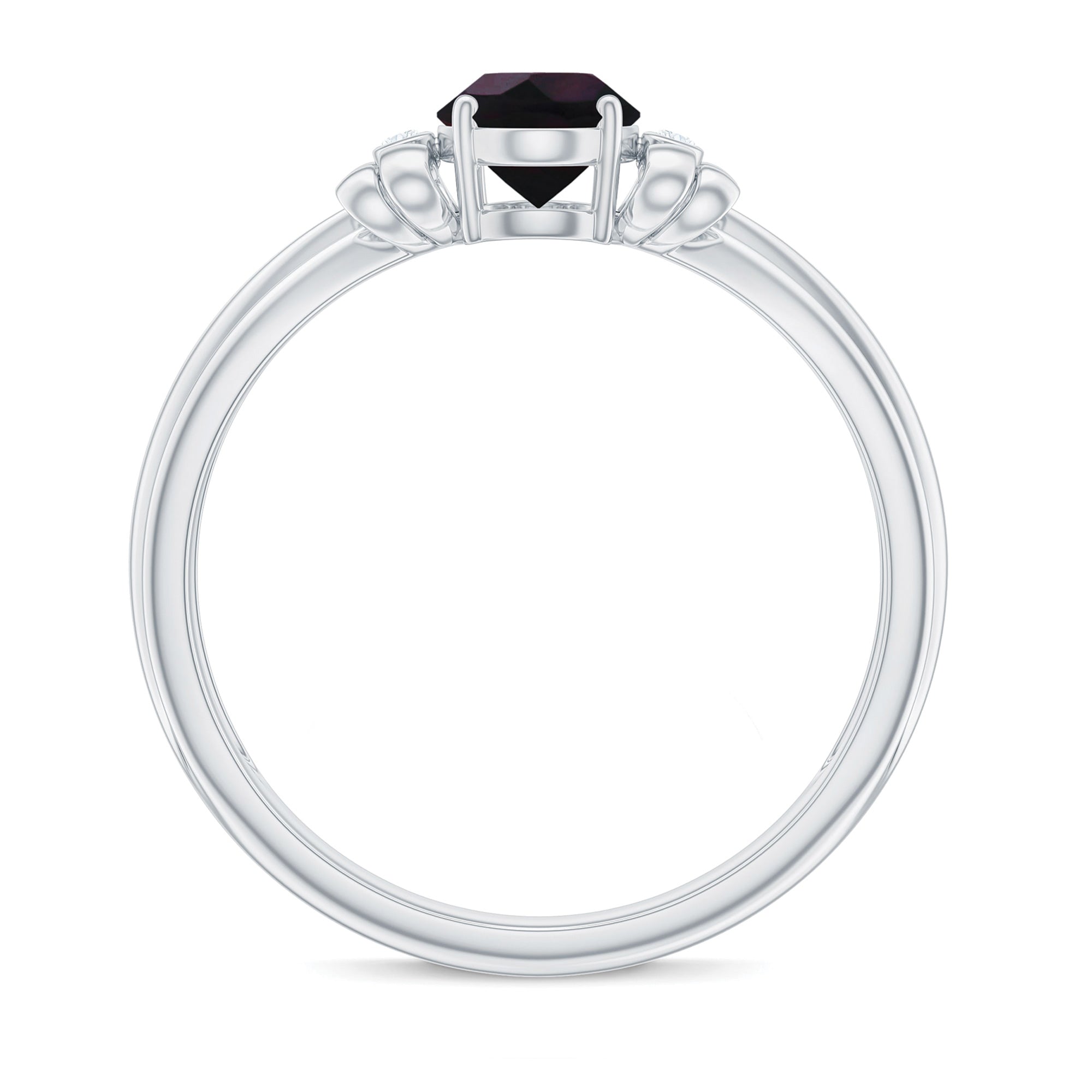 0.9 Carat Oval Cut Black Opal Solitaire Engagement Ring with Diamond