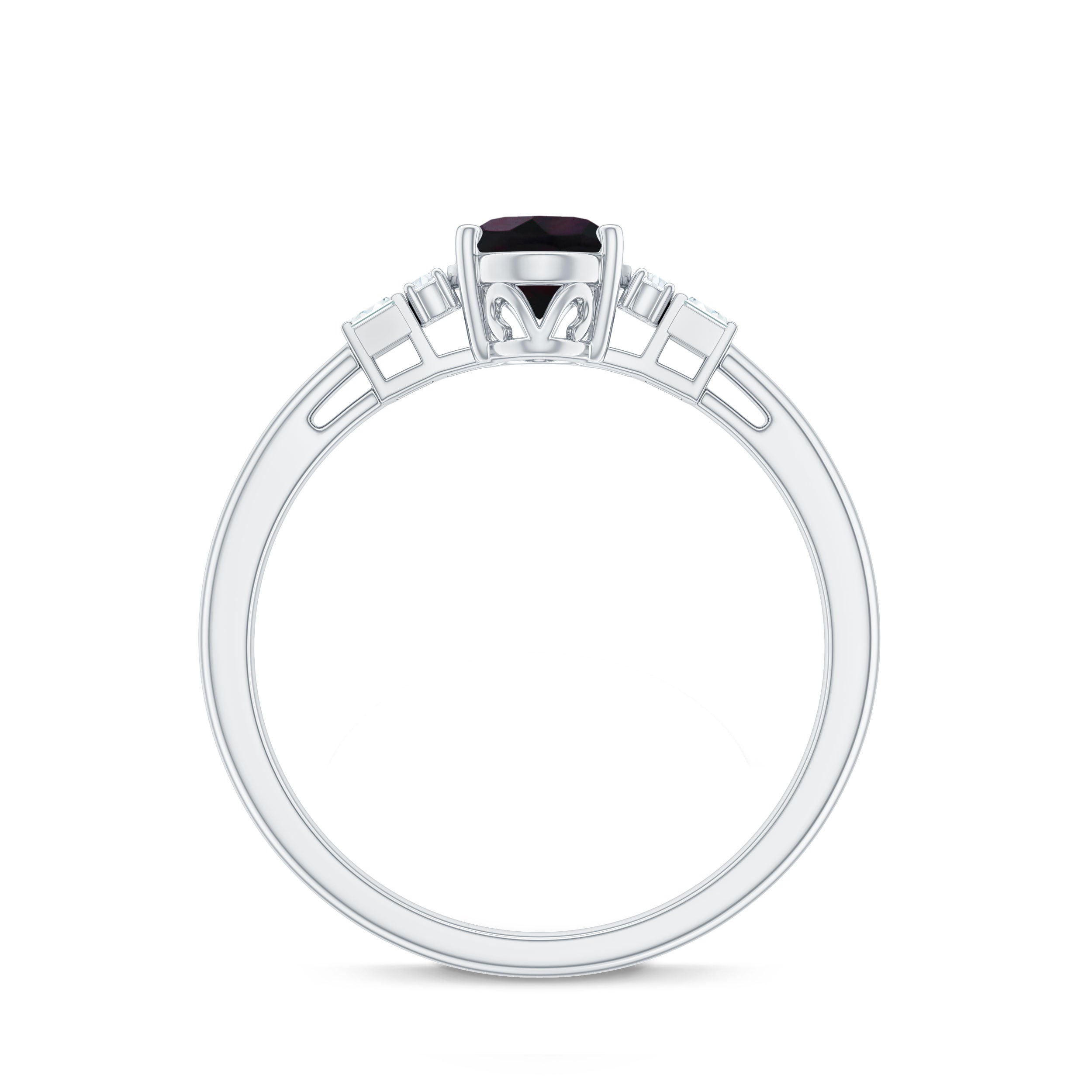 0.9 Carat Oval Cut Black Opal Engagement Ring with Diamond