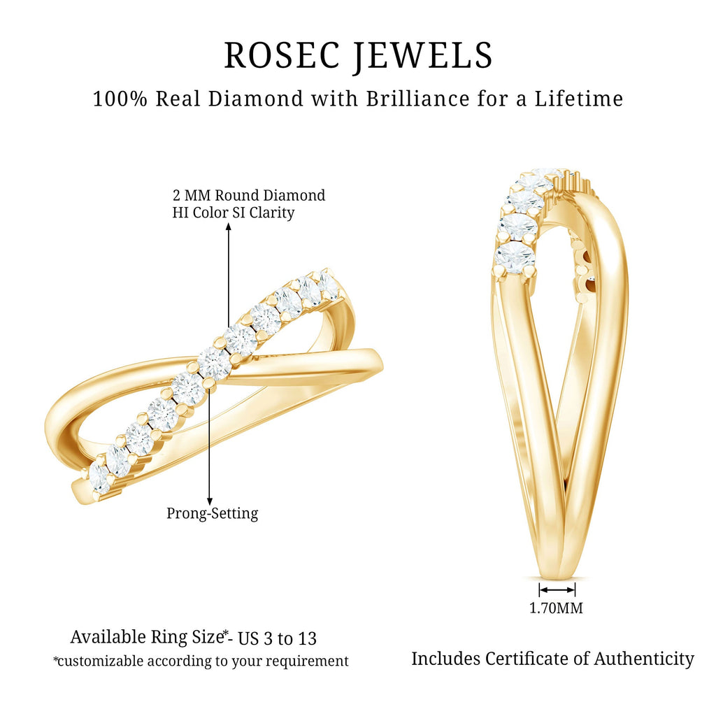 Natural Diamond Crossover Promise Ring