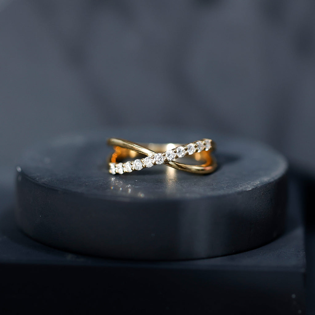 Natural Diamond Crossover Promise Ring