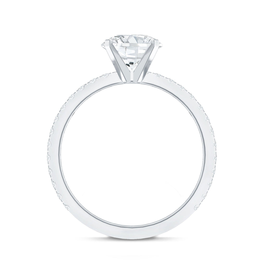 Certified 2 Carat Moissanite Solitaire Engagement Ring