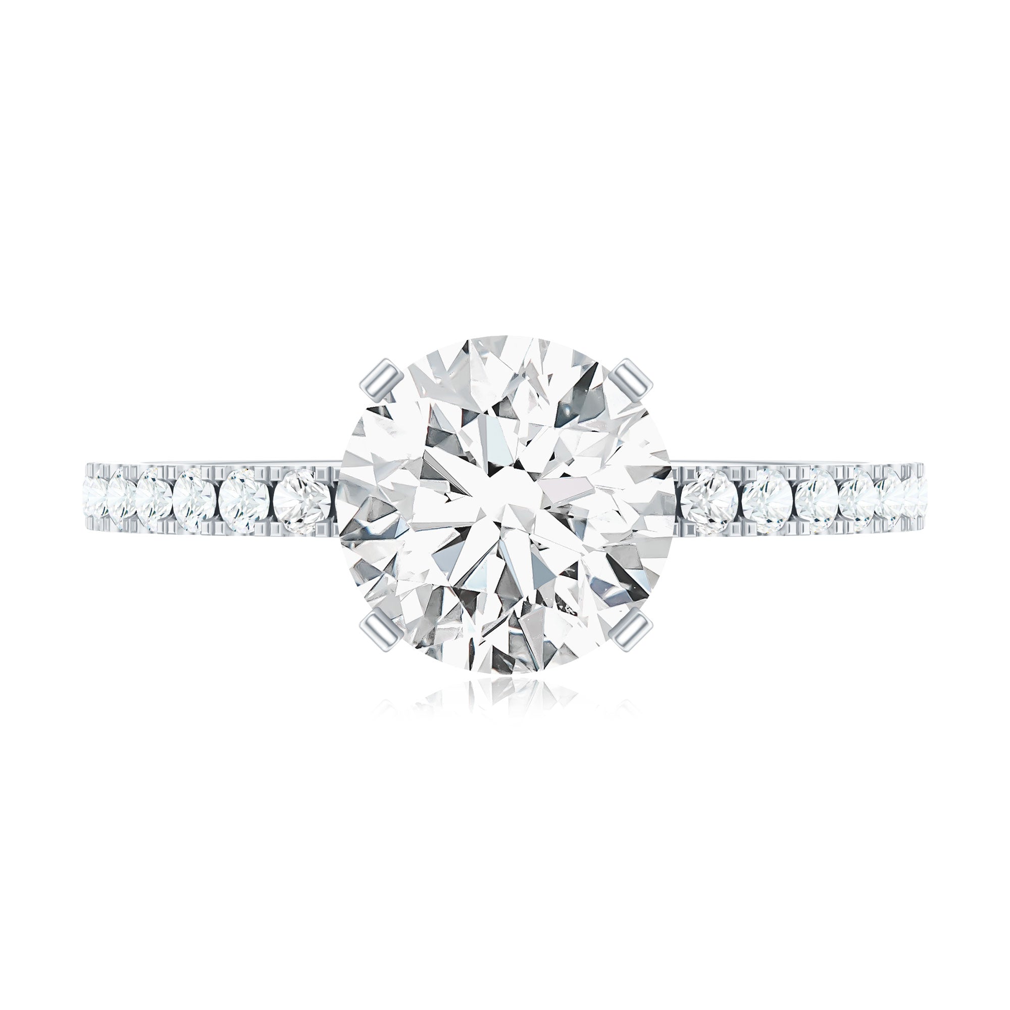 Certified 2 Carat Moissanite Solitaire Engagement Ring