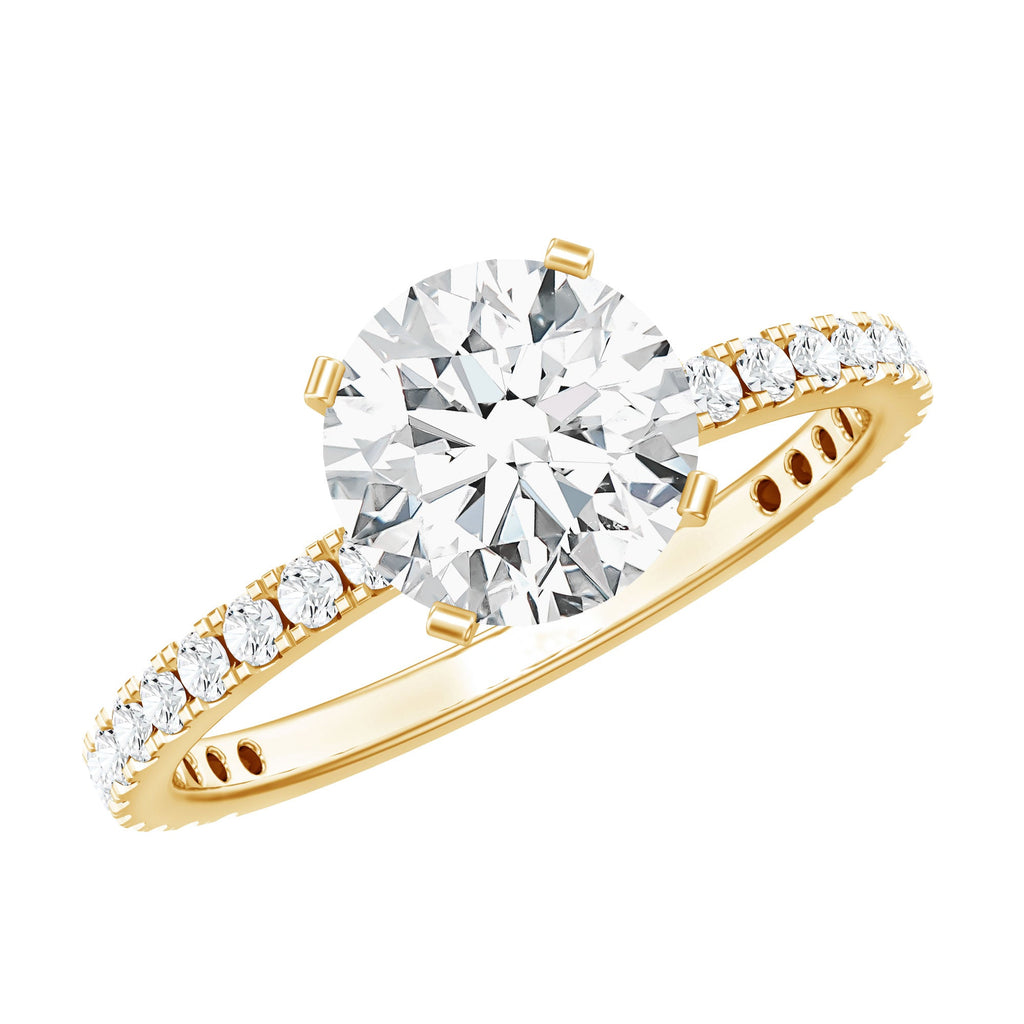 Certified 2 Carat Moissanite Solitaire Engagement Ring