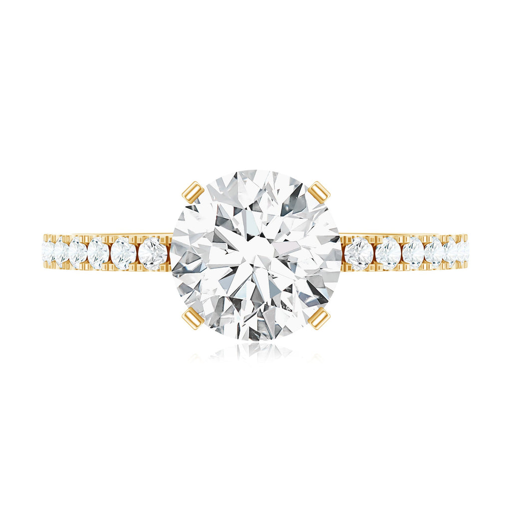 Certified 2 Carat Moissanite Solitaire Engagement Ring