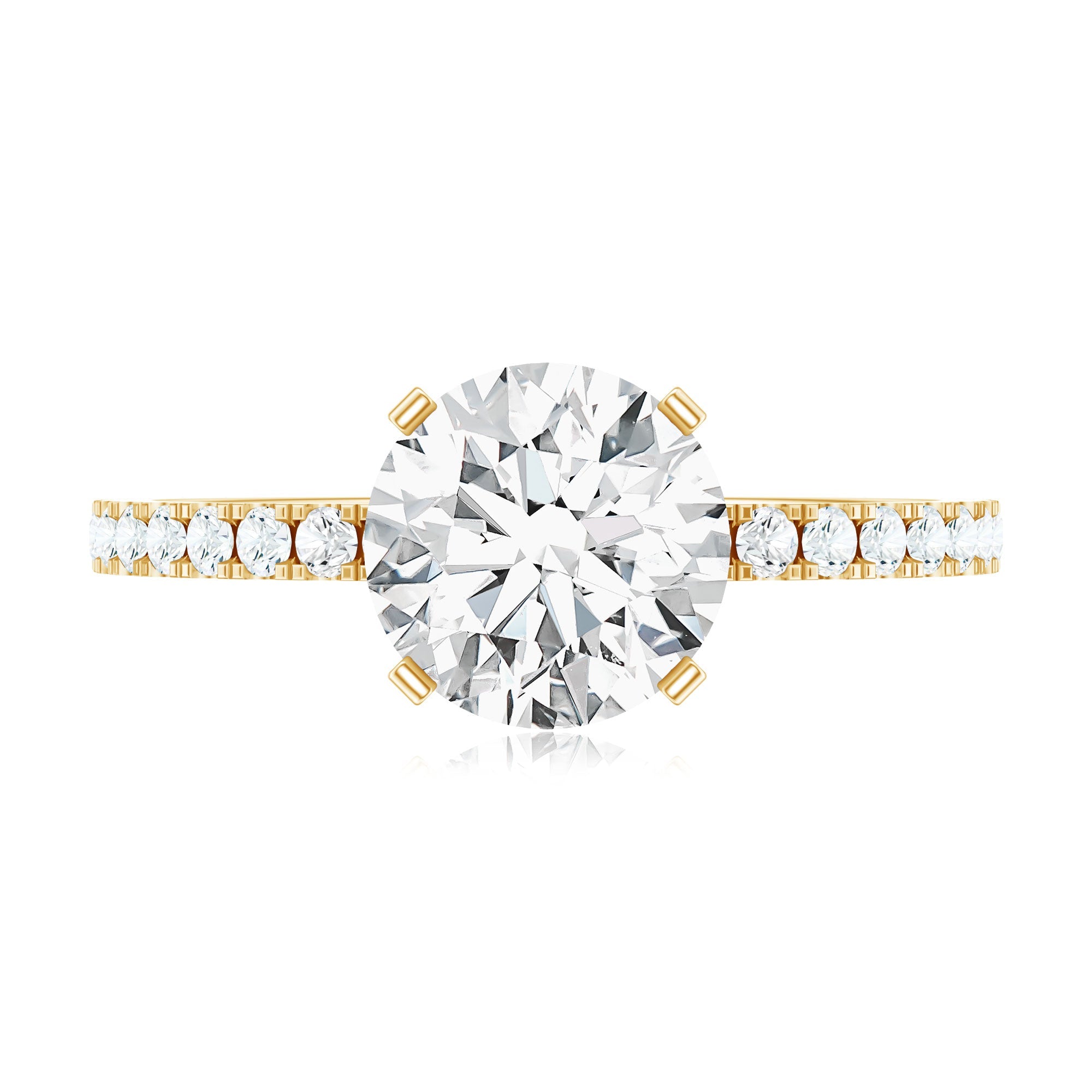 Certified 2 Carat Moissanite Solitaire Engagement Ring