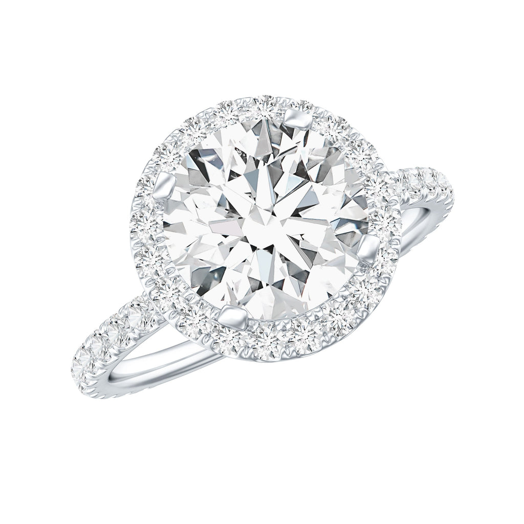 Brilliant Cut Moissanite Classic Halo Engagement Ring