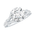 Round Shape Moissanite Solitaire Engagement Ring in Split Shank