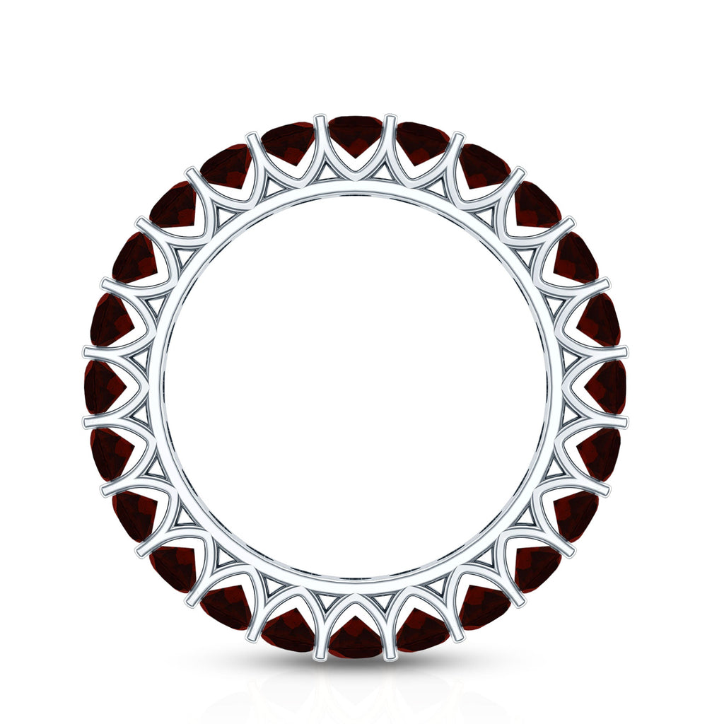 Certified Real Oval Garnet Eternity Ring for Anniversary