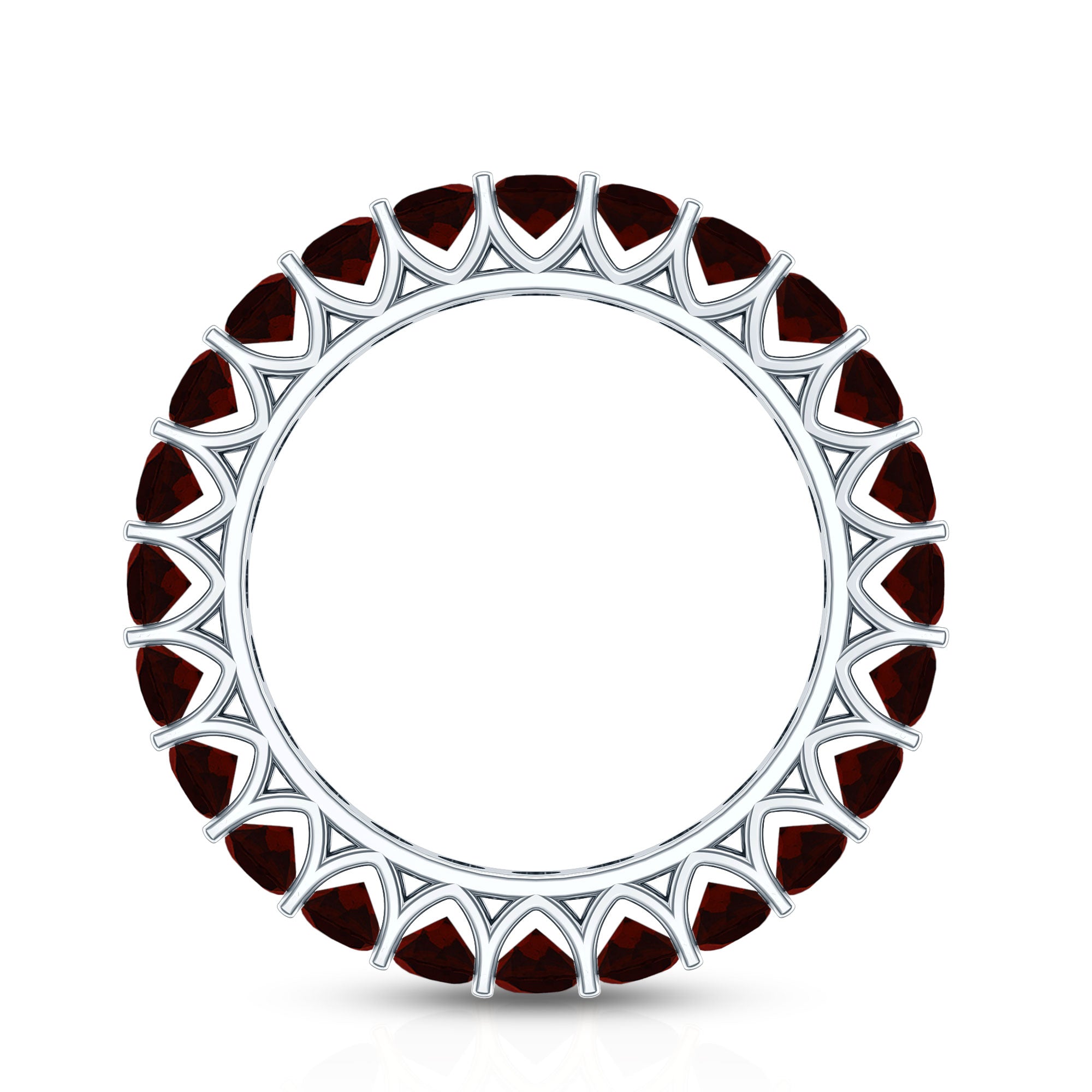 Certified Real Oval Garnet Eternity Ring for Anniversary