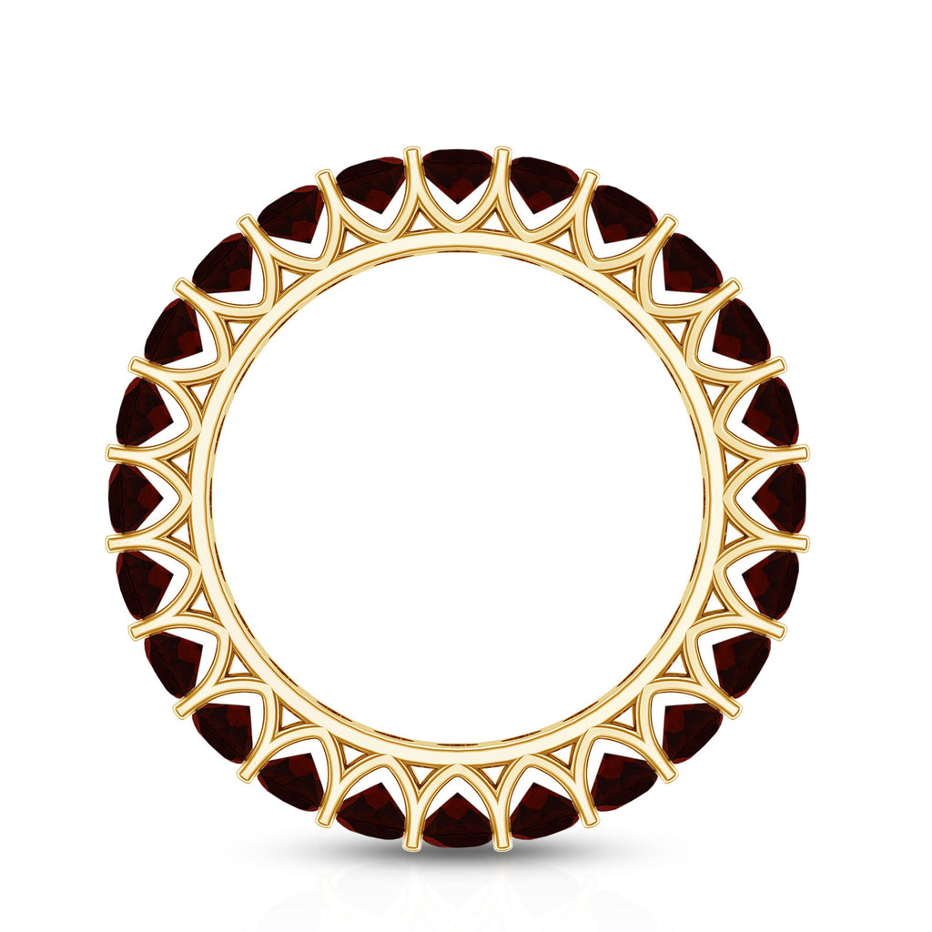 Certified Real Oval Garnet Eternity Ring for Anniversary