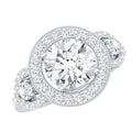 Vintage Style Moissanite Halo Engagement Ring