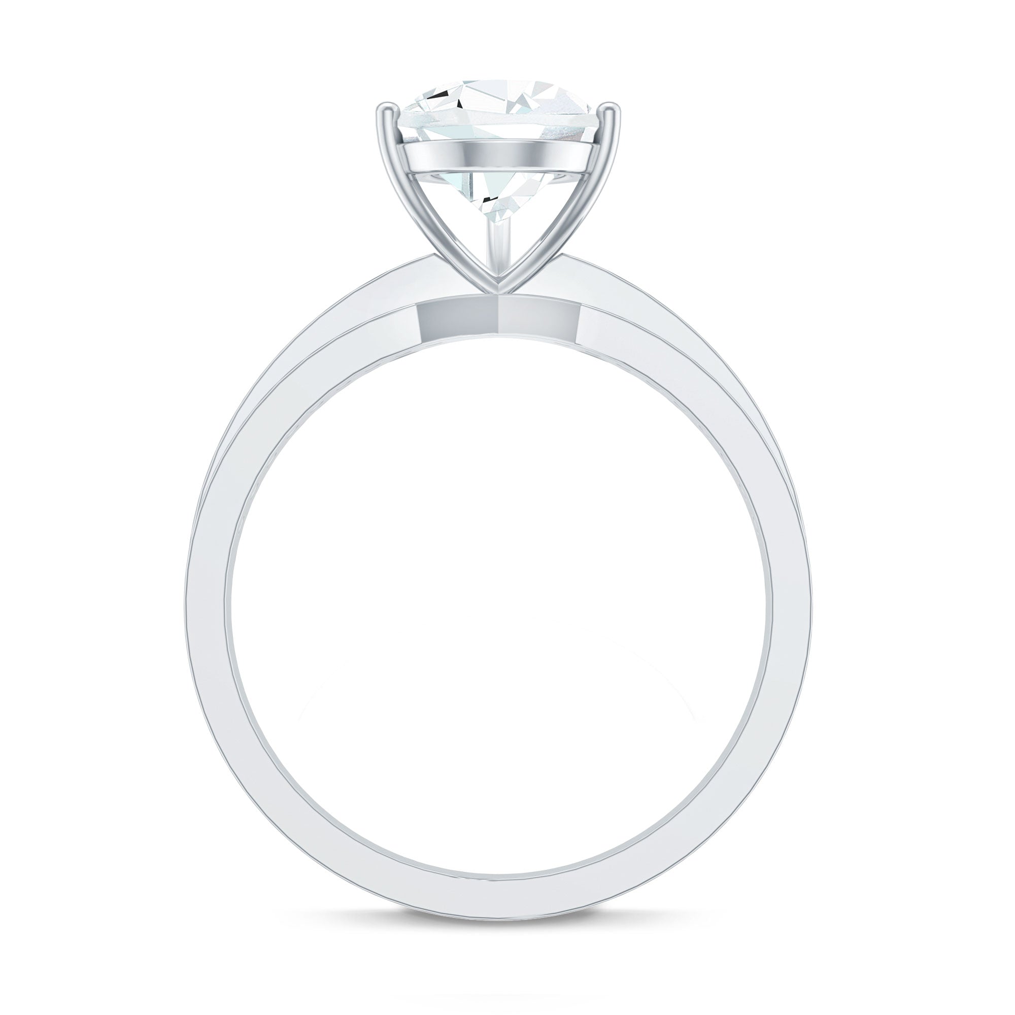 Solitaire Moissanite Pear Shaped Engagement Ring