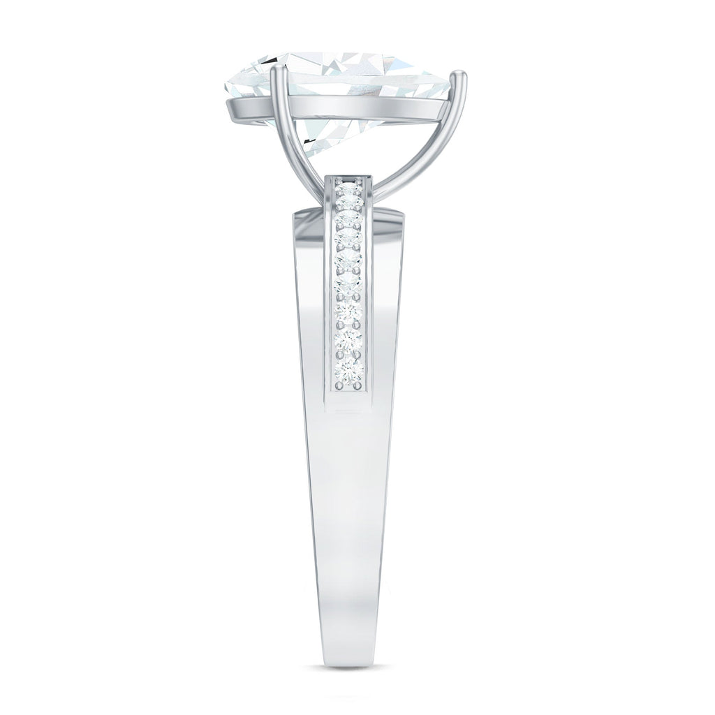 Solitaire Moissanite Pear Shaped Engagement Ring