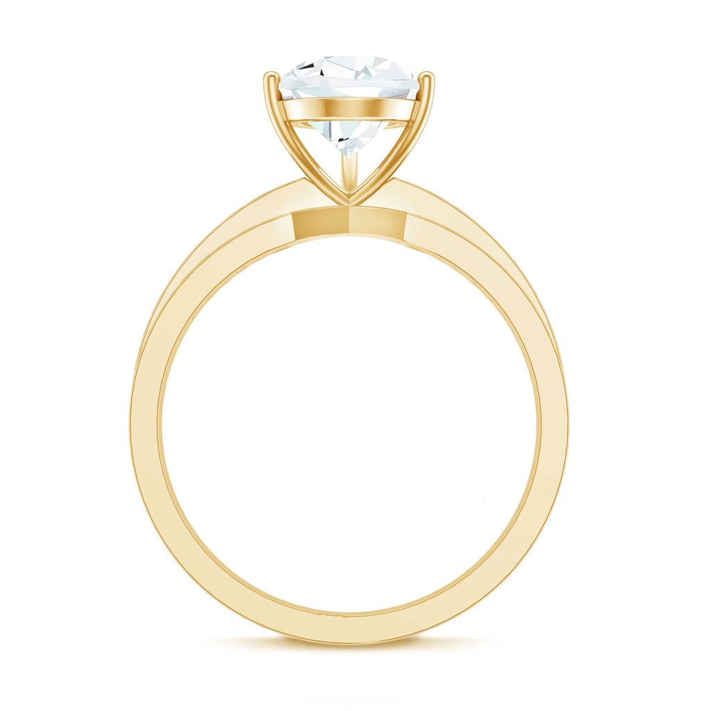 Solitaire Moissanite Pear Shaped Engagement Ring