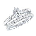Pear Shaped Moissanite Engagement Ring with Wedding Band