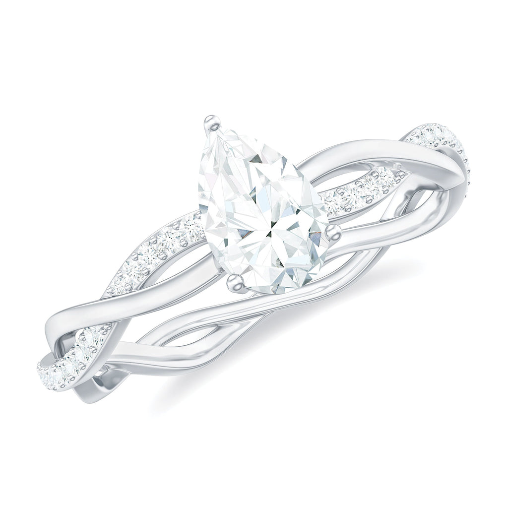 Pear Shaped Moissanite Braided Engagement Ring