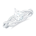 Pear Shaped Moissanite Braided Engagement Ring