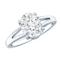 Solitaire Oval Cut Moissanite Split Shank Engagement Ring