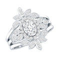 Vintage Inspired Moissanite Wedding Ring Set of 3
