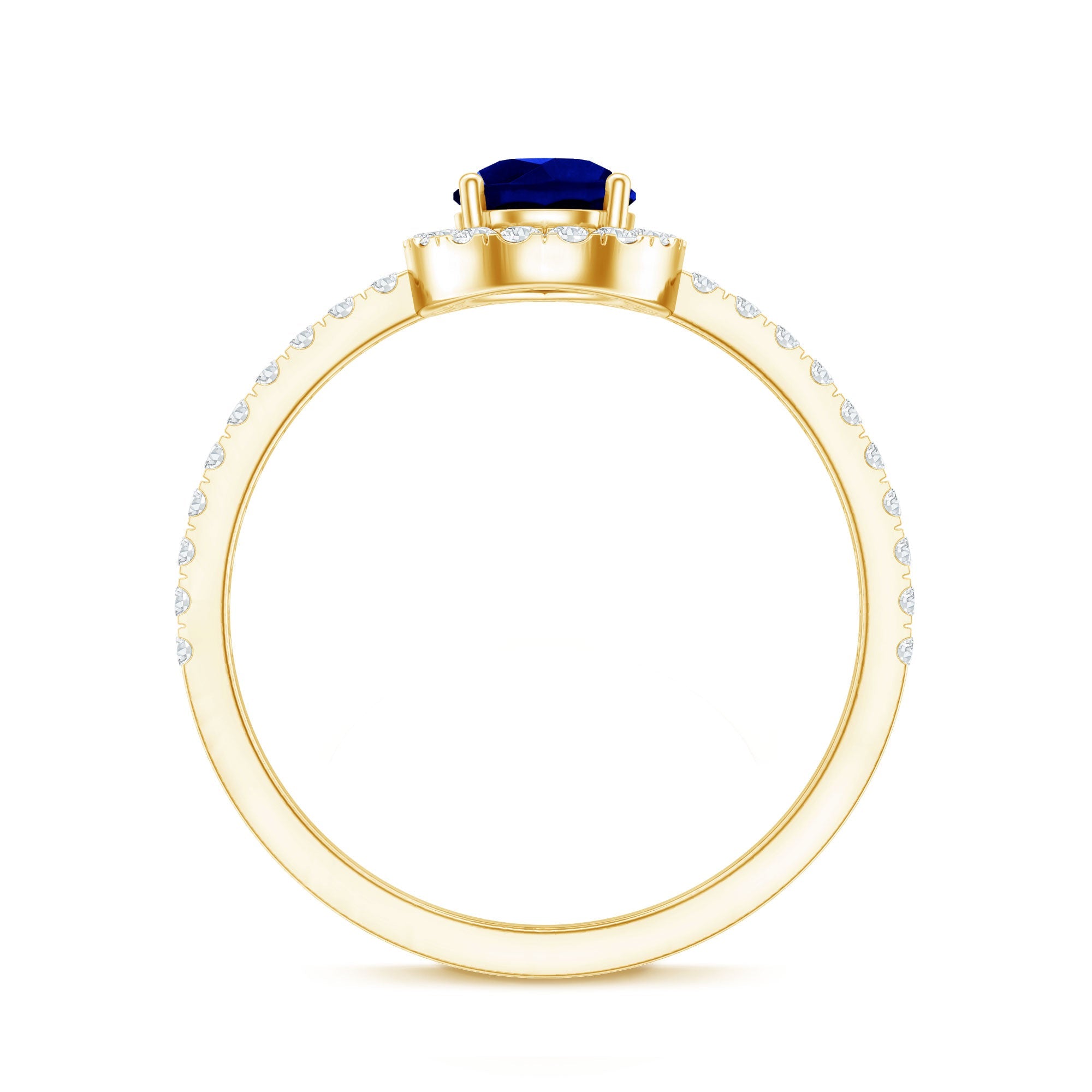 Certified 1.6 Carat Lab Grown Blue Sapphire Teardrop Engagement Ring with Diamond Halo
