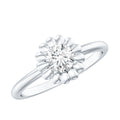 Brilliant Cut Moissanite Flower Promise Ring with Certificate