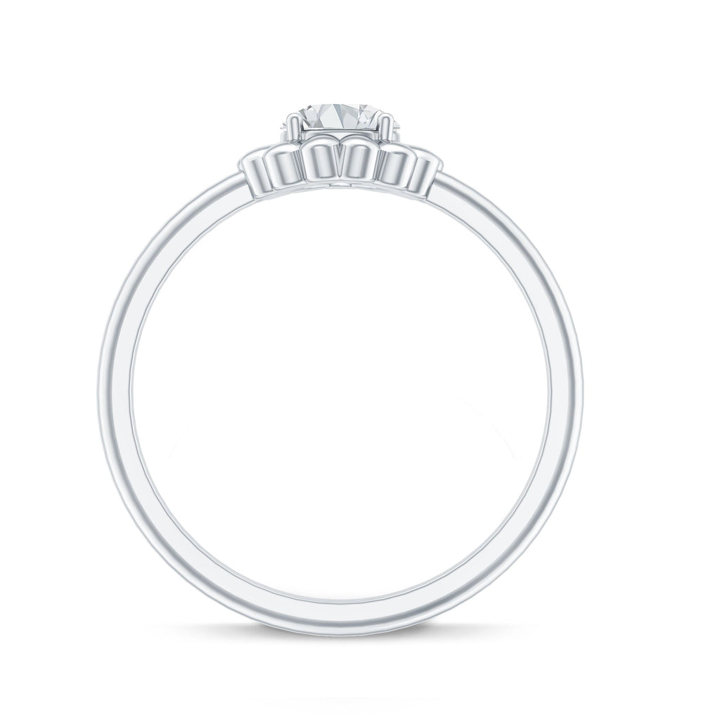 Brilliant Cut Moissanite Flower Promise Ring with Certificate