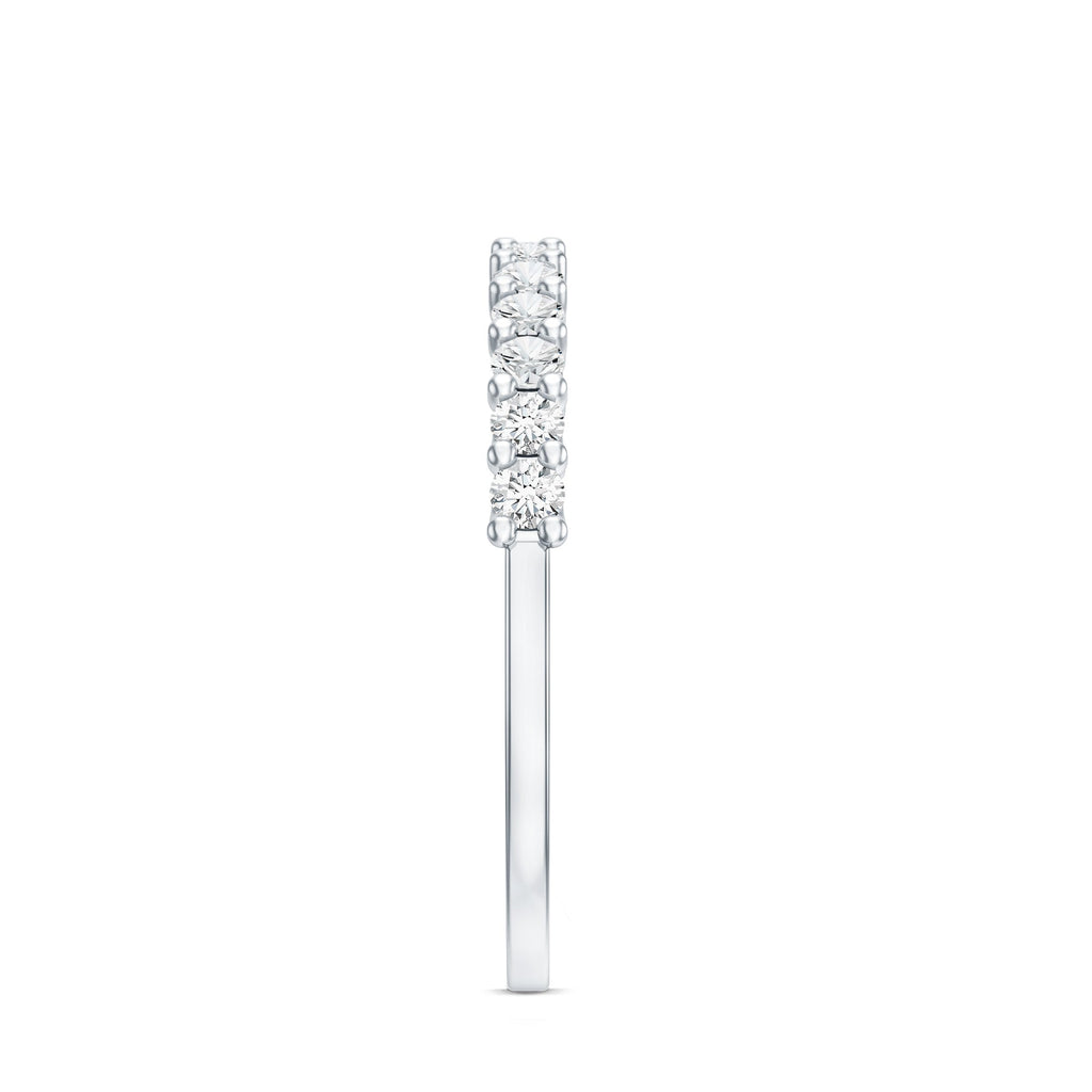 Moissanite Half Eternity Ring in Shared Prong Setting