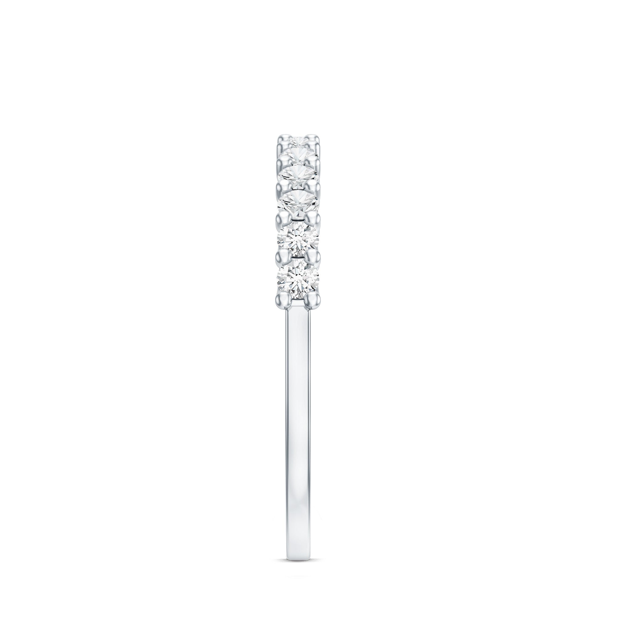 Moissanite Half Eternity Ring in Shared Prong Setting