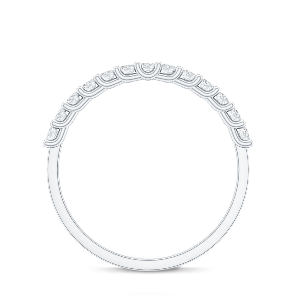 Moissanite Half Eternity Ring in Shared Prong Setting