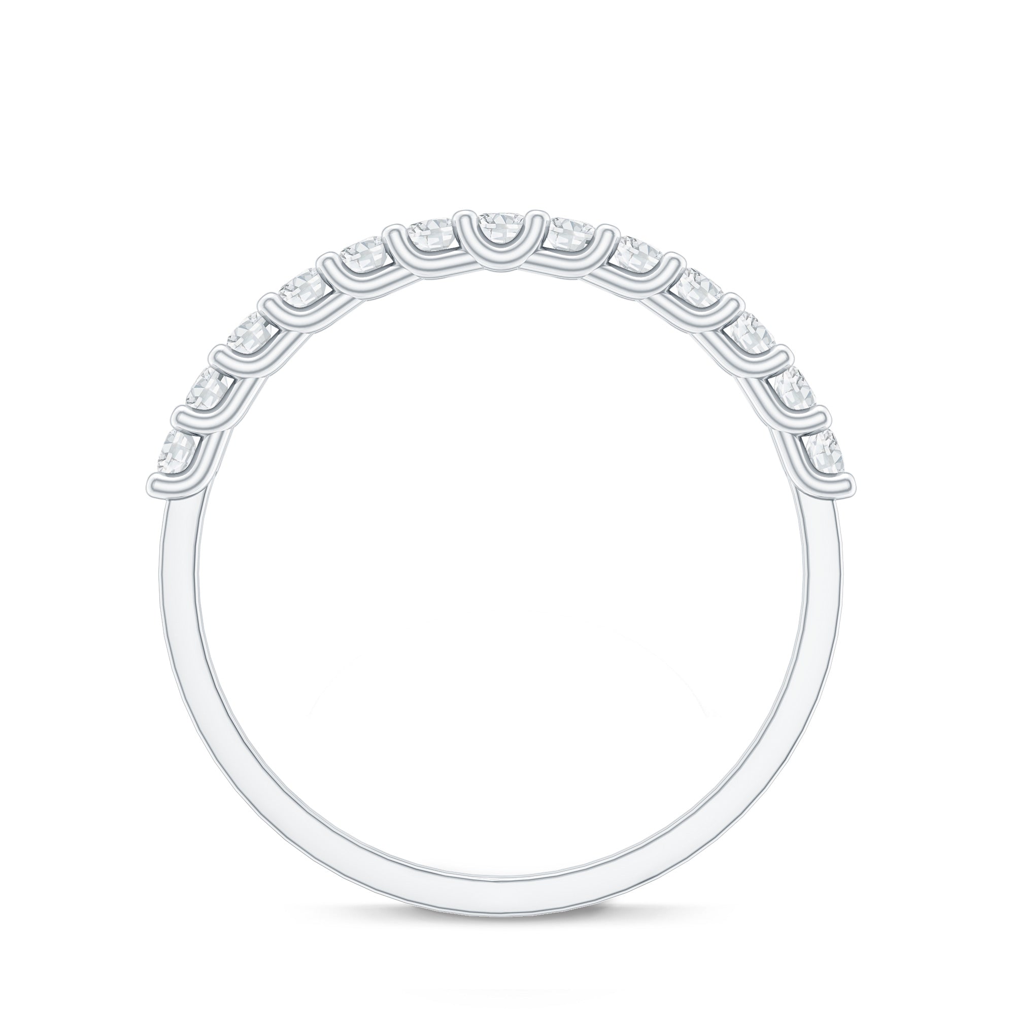 Moissanite Half Eternity Ring in Shared Prong Setting