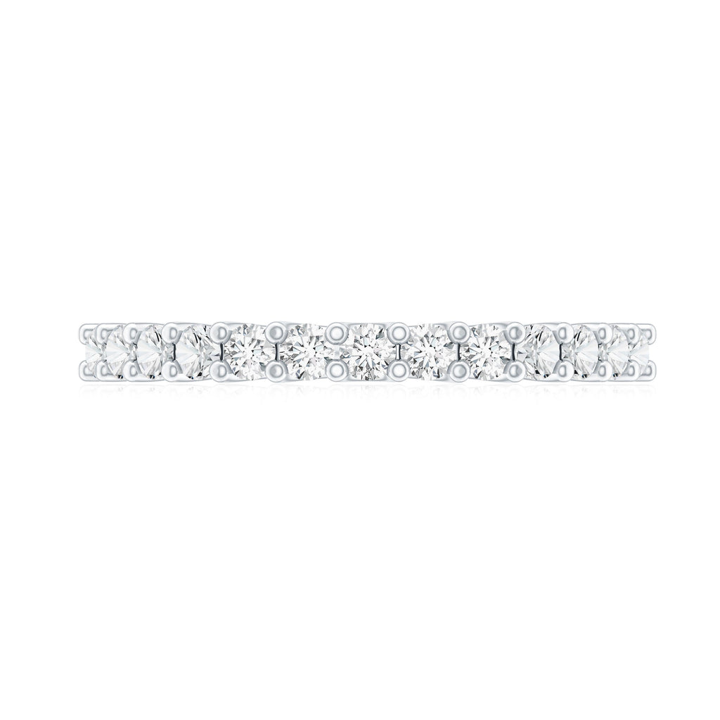 Moissanite Half Eternity Ring in Shared Prong Setting
