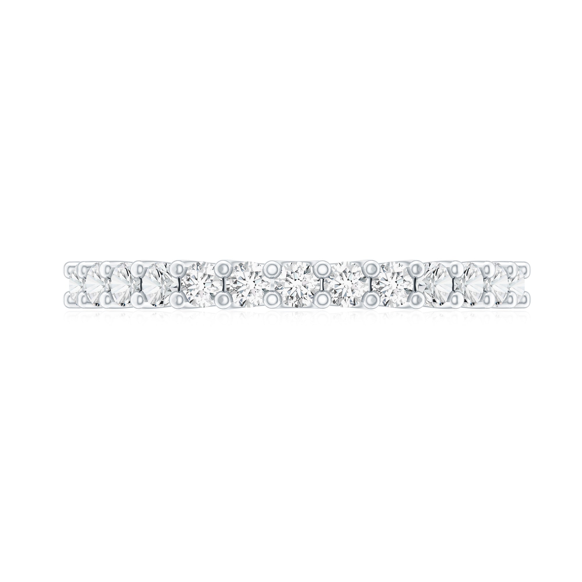 Moissanite Half Eternity Ring in Shared Prong Setting