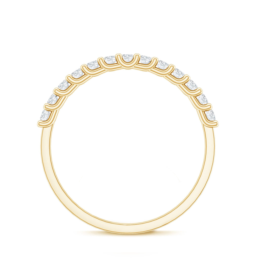 Moissanite Half Eternity Ring in Shared Prong Setting