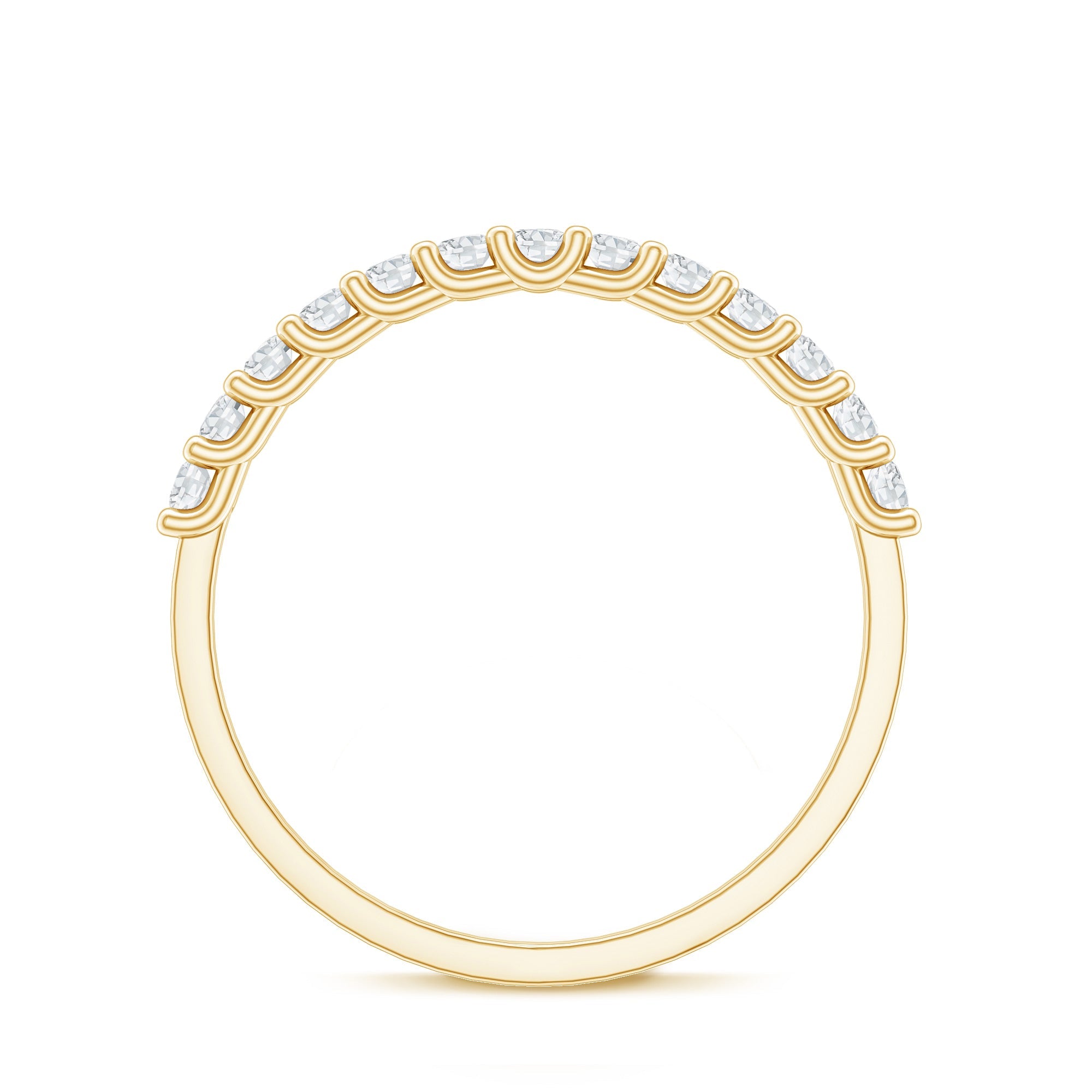 Moissanite Half Eternity Ring in Shared Prong Setting