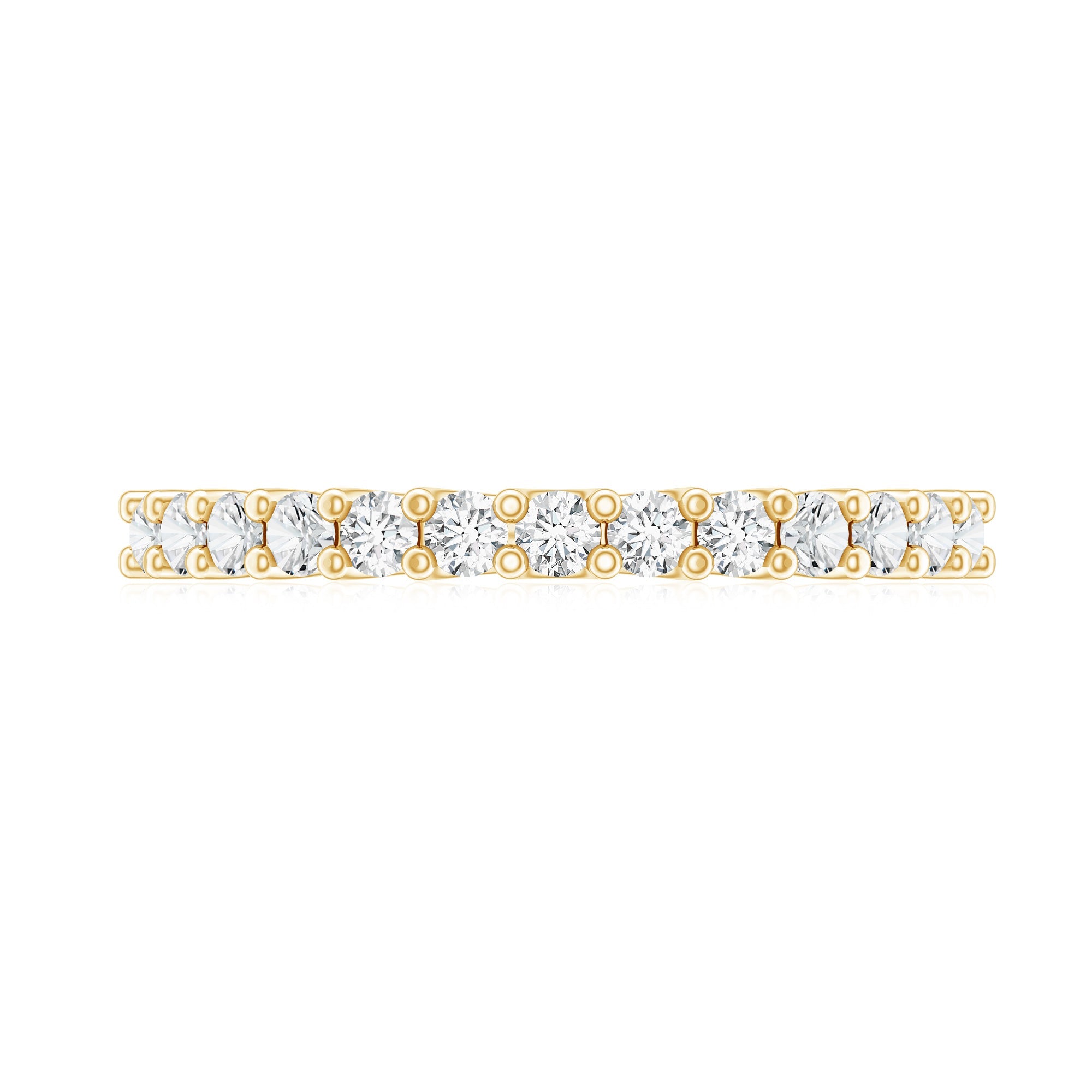 Moissanite Half Eternity Ring in Shared Prong Setting
