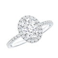 1.2 Carat Certified Moissanite Oval Halo Engagement Ring For Her