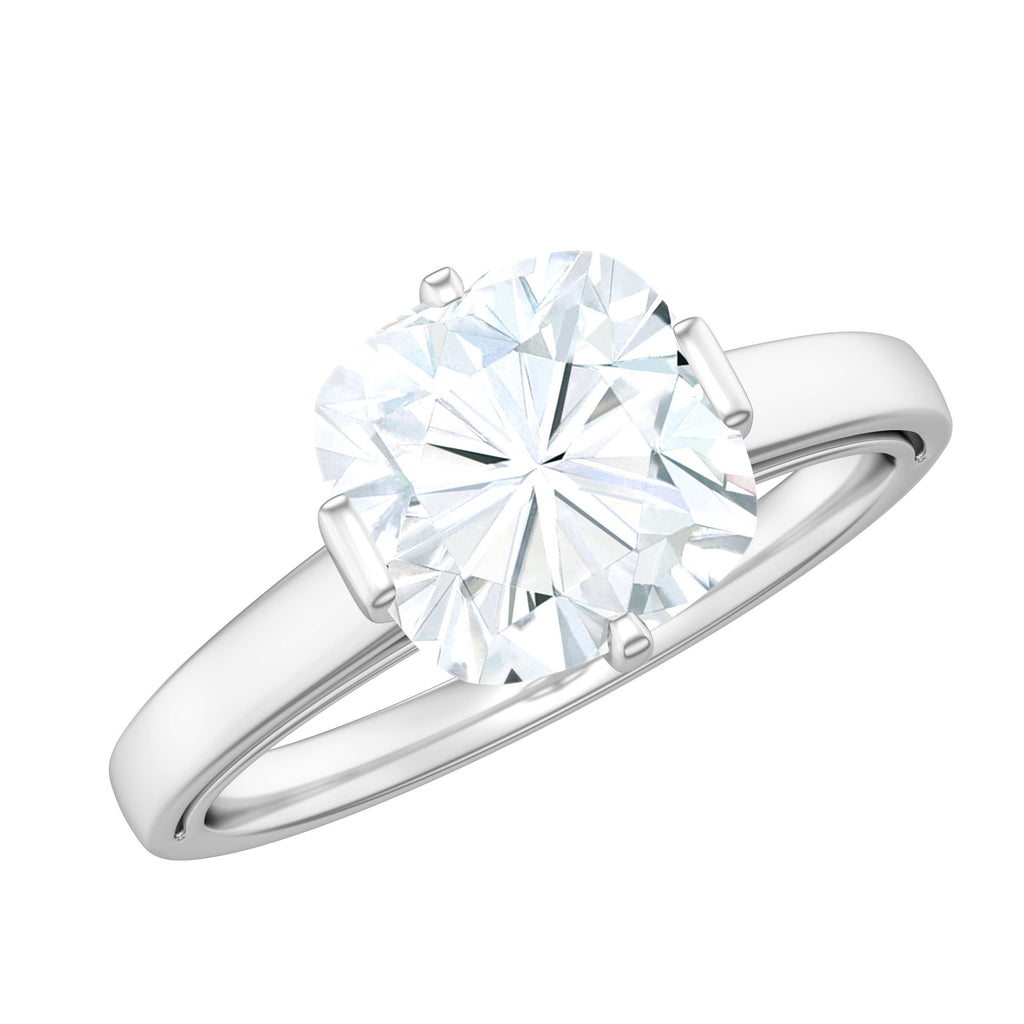 3 Carat Cushion Cut Moissanite Solitaire Engagement Ring with Certificate