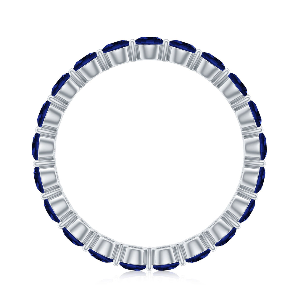 Certified Lab Grown Blue Sapphire Eternity Ring
