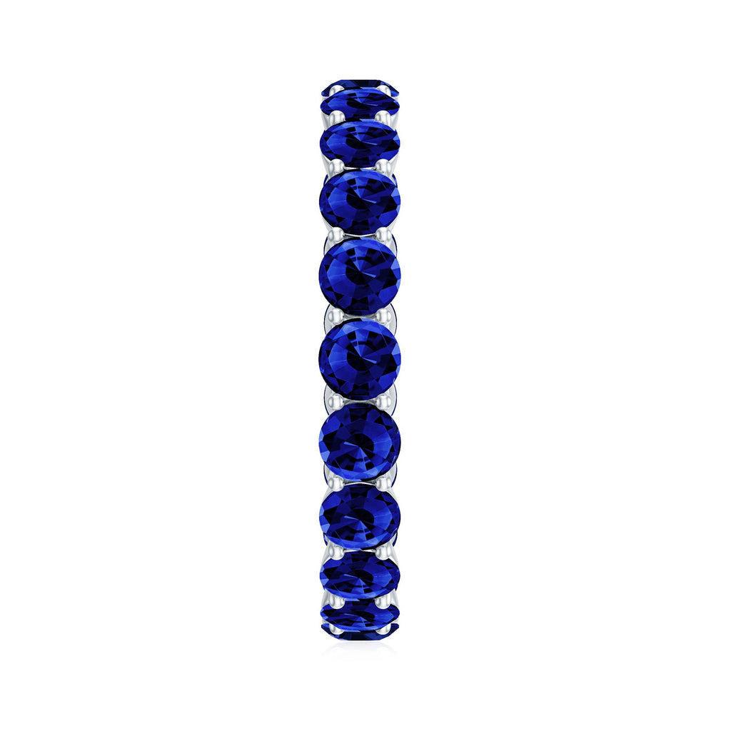 Certified Lab Grown Blue Sapphire Eternity Ring